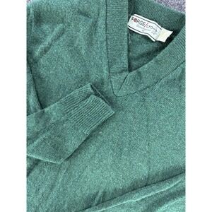 VTG Forge LTD Lambswool V Neck Sweater Green Mens Medium Made USA